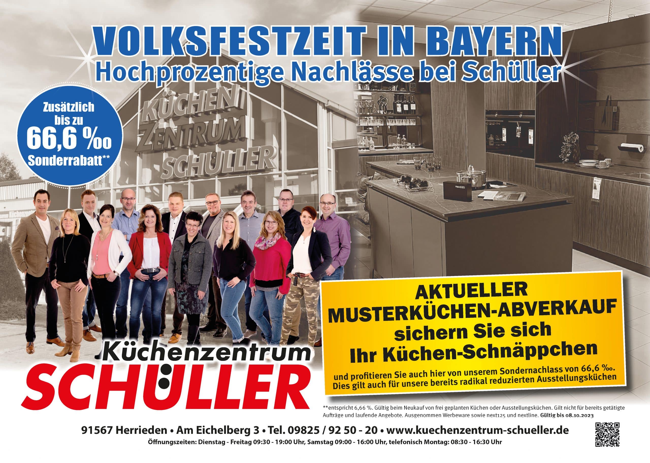 Hochprozentige Nachlässe bei Schüller und zusätzlich bis zu 66,6% Sonderrabatt während der Volksfestzeit in Bayern