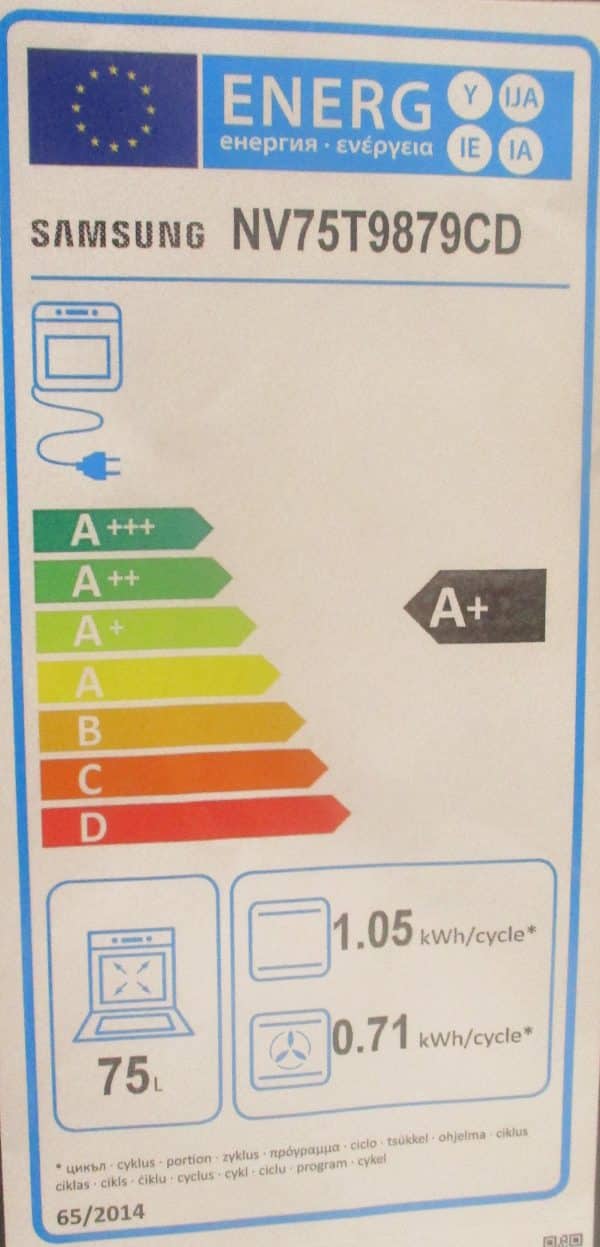 Energieeffizienzstufe A+ Backofen Samsung Koje 31