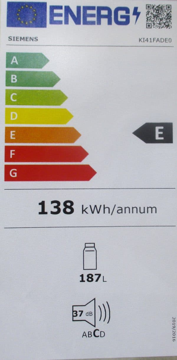 Energieeffizienzklasse E Kühlschrank Siemens Koje 18