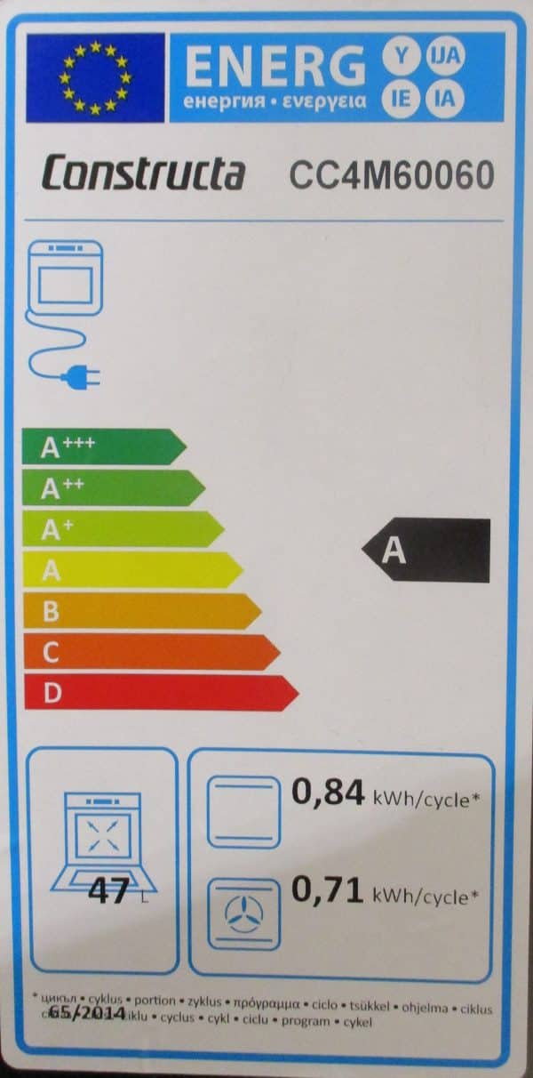 Energieeffizienzstufe A Backofen Constructa Koje 92