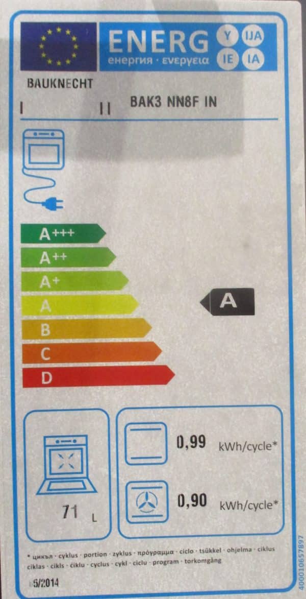 Energieeffizienzstufe A Backofen Bauknecht Koje 75