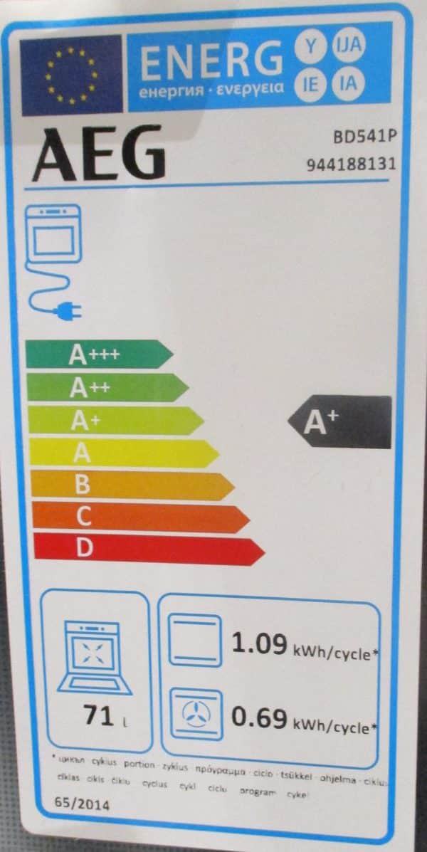 Energieeffizienzstufe A+ Backofen AEG Koje 92