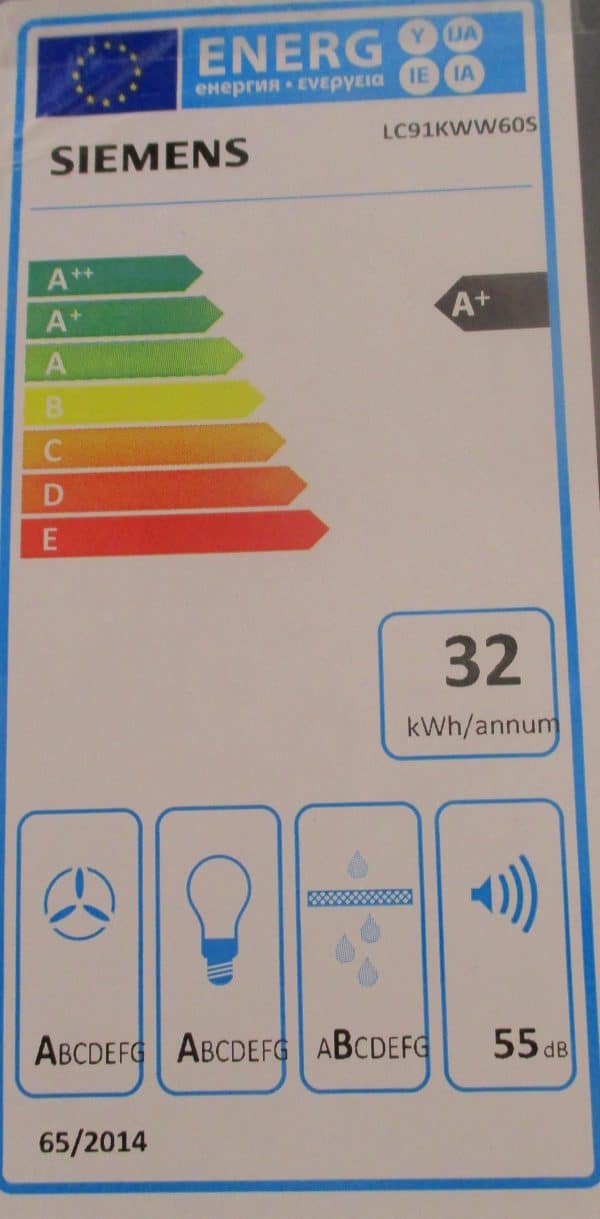 Energieeffizienzstufe A+ Dunstabzug Siemens Koje 75